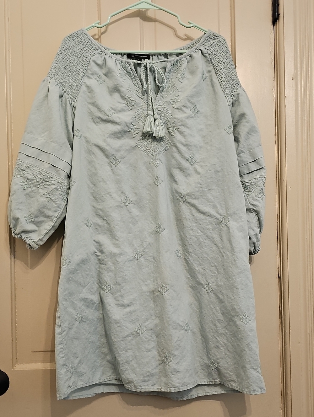 INC International Concepts Light MINT Embroidered Tunic Dress